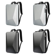 Bopai 61-93318A Hard Shell Water-resistant Expandable Backpack with USB Charging Hole, Spec: Password (Silver)