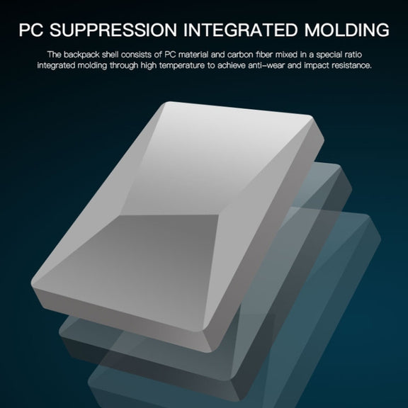 Bopai 61-93318A Hard Shell Water-resistant Expandable Backpack with USB Charging Hole, Spec: Password (Black)