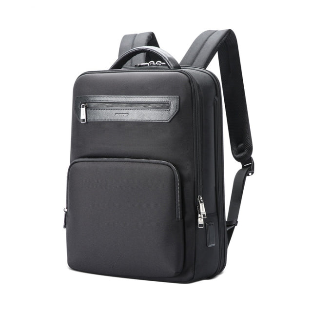 Bopai 61-121518 Multi-compartment Water-resistant Expandable Backpack with USB Charging Hole(Black)