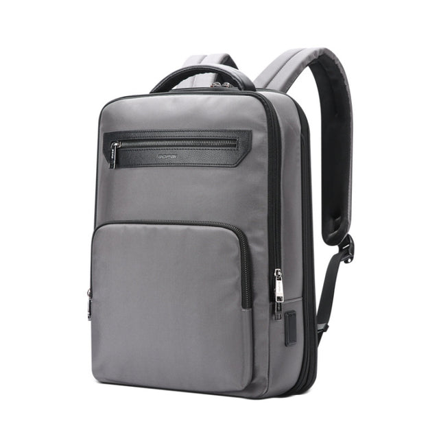 Bopai 61-121518 Multi-compartment Water-resistant Expandable Backpack with USB Charging Hole(Dark Gray)