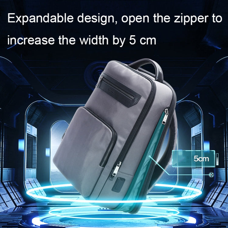 Bopai 61-121518 Multi-compartment Water-resistant Expandable Backpack with USB Charging Hole(Black)