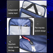 Bopai 61-121518 Multi-compartment Water-resistant Expandable Backpack with USB Charging Hole(Black)