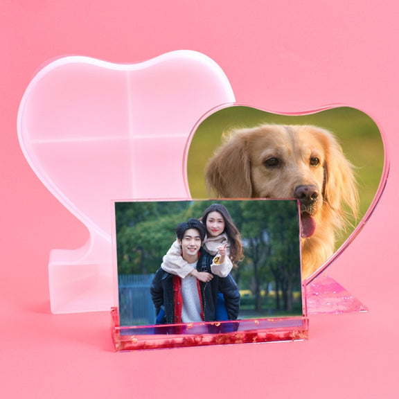 Heart-shaped Square Photo Frame Display DIY Silicone Mould, Spec: S (Heart-shaped)