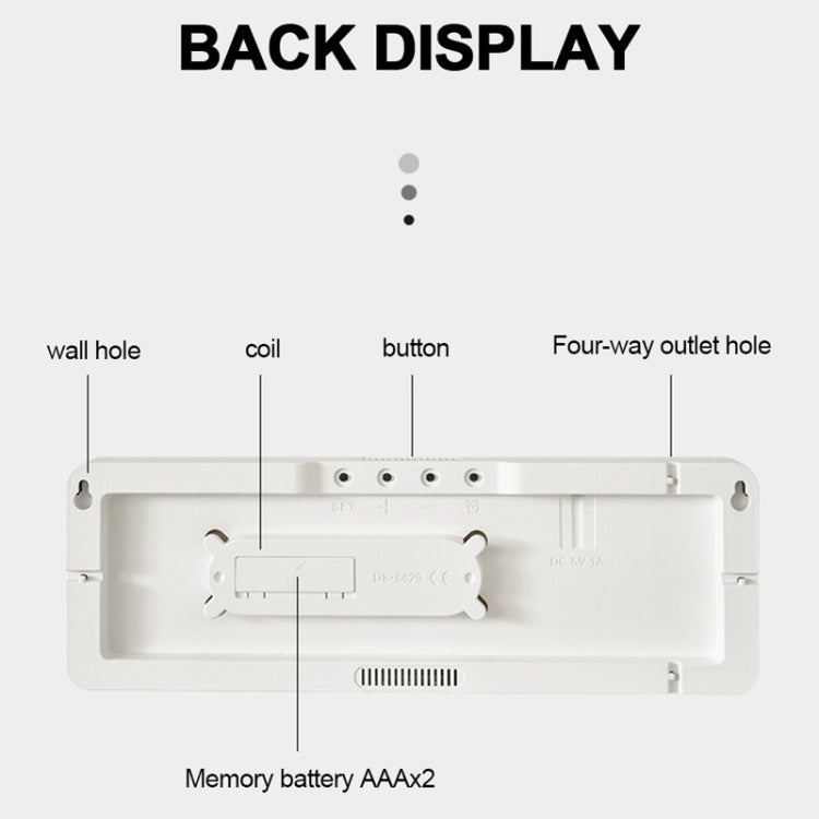 6629 13 Inch Multifunctional LED Living Room Large Screen Wall Clock(White Shell Green Light) - free shipping - PMc TechLife - Order now!