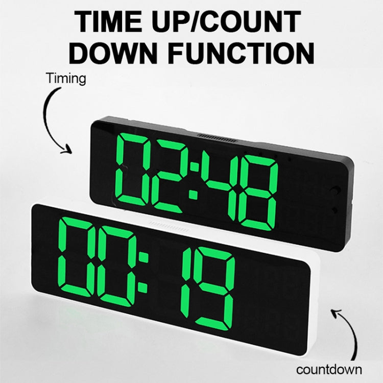 6629 13 Inch Multifunctional LED Living Room Large Screen Wall Clock(White Shell Green Light) - free shipping - PMc TechLife - Order now!