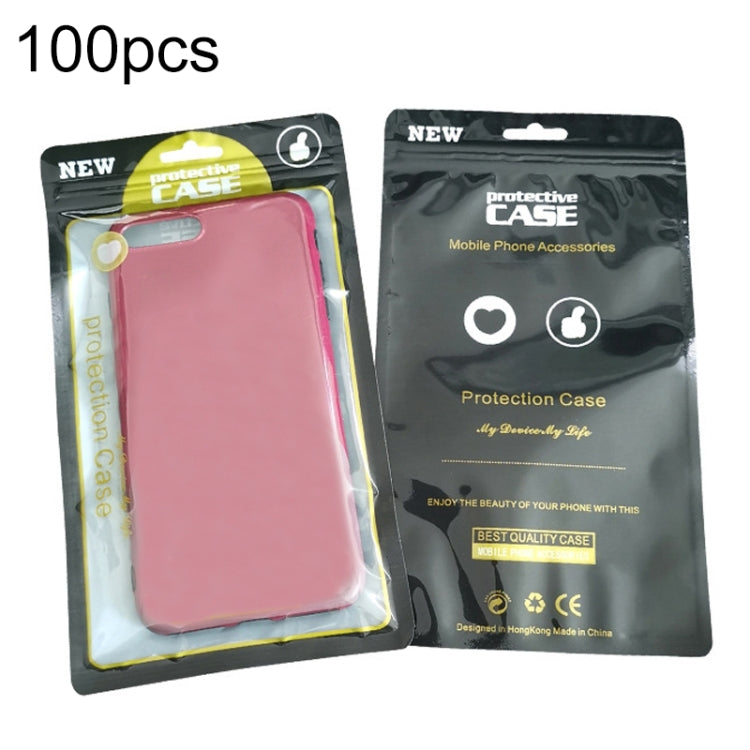 100PCS Phone Case Plastic Self-Sealing Pearl Packaging Bags, Size: 12x21cm (Black) - free shipping - PMC Jewellery - Order now!