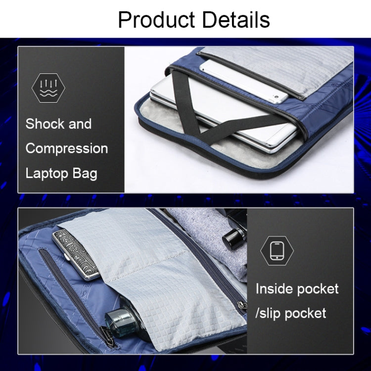 Bopai 61-120621A Outdoor Water-resistant Laptop Backpack with USB Charging Port, Spec: Expansion Version