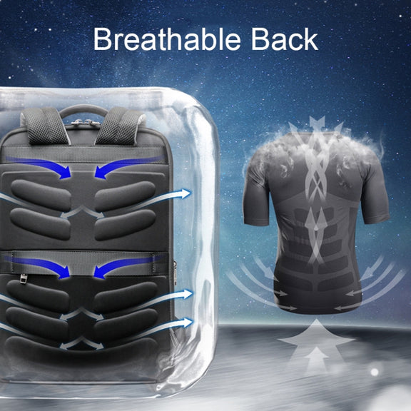 Bopai 61-68118 Multifunctional Wear-resistant Anti-theft Laptop Backpack with USB Charging Hole(Silver Gray)
