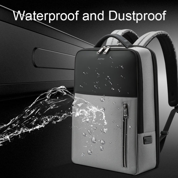 Bopai 61-68118 Multifunctional Wear-resistant Anti-theft Laptop Backpack with USB Charging Hole(Silver Gray)