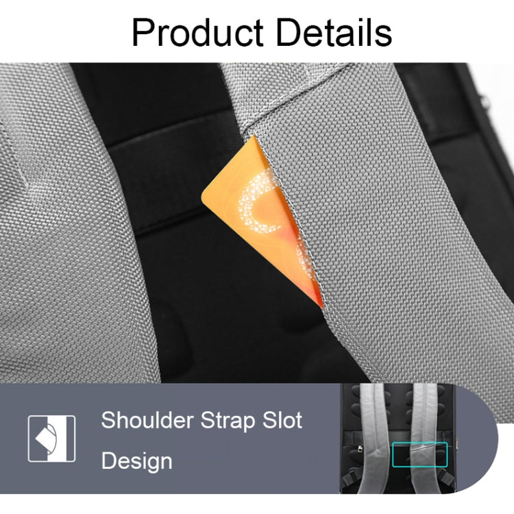 Bopai 61-68118 Multifunctional Wear-resistant Anti-theft Laptop Backpack with USB Charging Hole(Silver Gray)