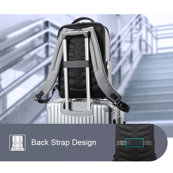Bopai 61-68118 Multifunctional Wear-resistant Anti-theft Laptop Backpack with USB Charging Hole(Silver Gray)