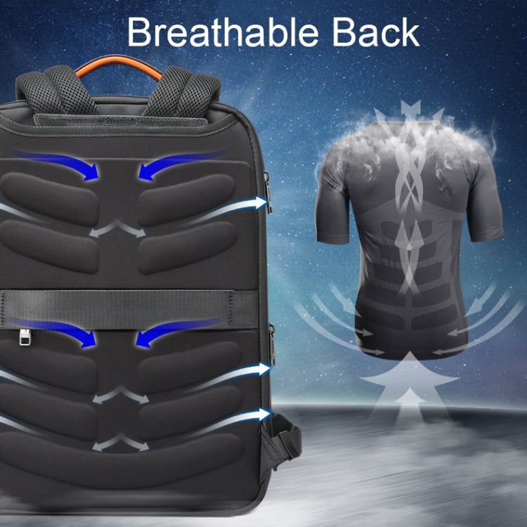 Bopai 61-120691A Water-resistant Anti-theft Laptop Backpack with USB Charging Hole, Spec: Expansion Version
