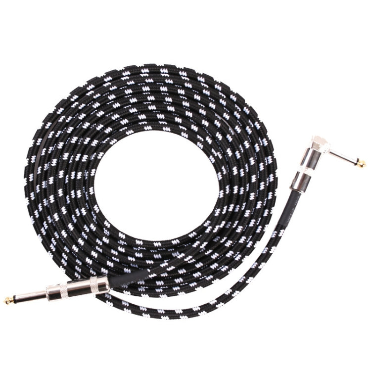 Guitar Connection Wire Folk Bass Performance Noise Reduction Elbow Audio Guitar Wire, Size: 6m(Black White) - Microphone Audio Cable & Connector by PMC TechLife | Online Shopping South Africa | PMC TechLife