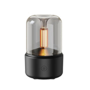 120ML Simulated Candlelight Aroma Diffuser USB Home Atmosphere Night Light Humidifier(Black)