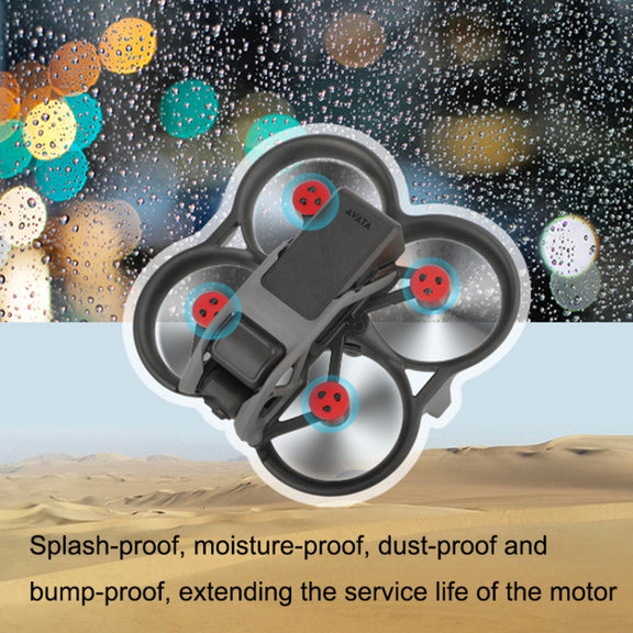 4 PCS / Set Sunnylife AT-MD475 Dust-proof Water-resistant Aluminum Alloy Motor Cover For DJI Avata(Red)