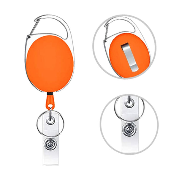 68cm Retractable Pull Badge Reel Zinc Alloy ID Lanyard Name Tag Card Badge Holder(Red)