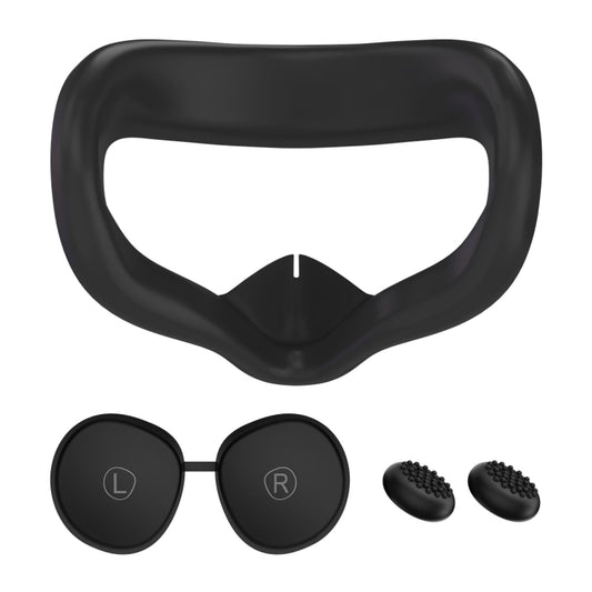 VR Silicone Eye Mask+Lens Protective Cover+Joystick Hat, For Meta Quest 2(Black) - VR Accessories by PMC Jewellery | Online Shopping South Africa | PMC Jewellery | Buy Now Pay Later Mobicred