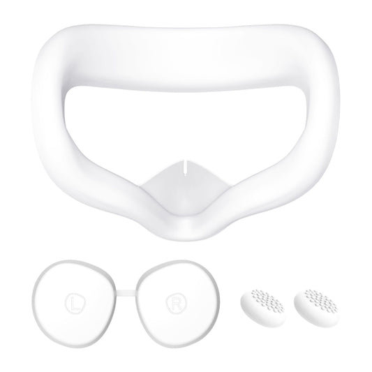 VR Silicone Eye Mask+Lens Protective Cover+Joystick Hat, For Meta Quest 2(White) - VR Accessories by PMC Jewellery | Online Shopping South Africa | PMC Jewellery | Buy Now Pay Later Mobicred