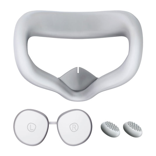 VR Silicone Eye Mask+Lens Protective Cover+Joystick Hat, For Meta Quest 2(Gray) - VR Accessories by PMC Jewellery | Online Shopping South Africa | PMC Jewellery | Buy Now Pay Later Mobicred