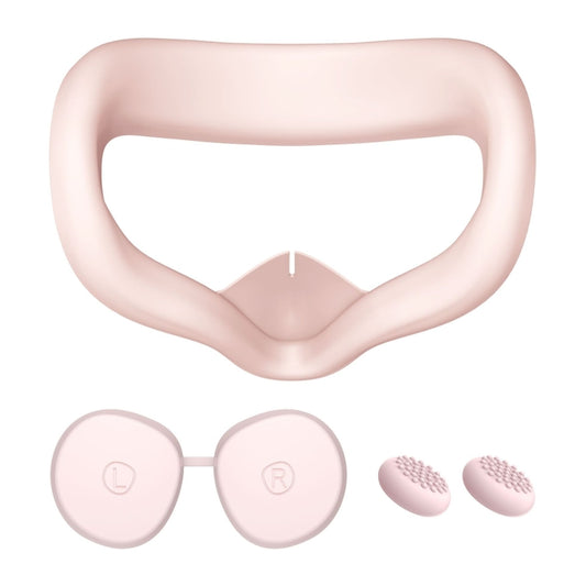 VR Silicone Eye Mask+Lens Protective Cover+Joystick Hat, For Meta Quest 2(Pink) - VR Accessories by PMC Jewellery | Online Shopping South Africa | PMC Jewellery | Buy Now Pay Later Mobicred
