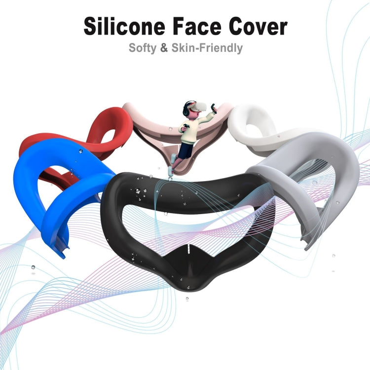 VR Silicone Eye Mask+Lens Protective Cover+Joystick Hat, For Meta Quest 2(White)