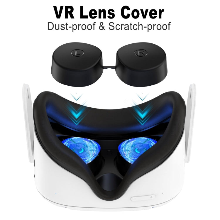 VR Silicone Eye Mask+Lens Protective Cover+Joystick Hat, For Meta Quest 2(White) - VR Accessories by PMC TechLife | Online Shopping South Africa | PMC TechLife | Buy Now Pay Later Mobicred