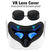 VR Silicone Eye Mask+Lens Protective Cover+Joystick Hat, For Meta Quest 2(White)