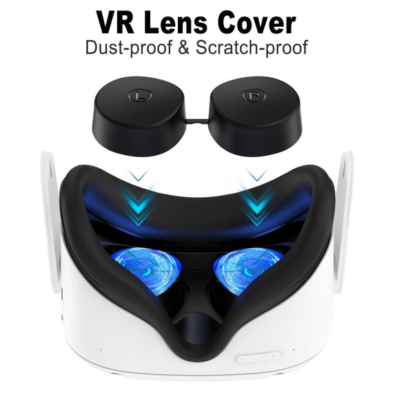 VR Silicone Eye Mask+Lens Protective Cover+Joystick Hat, For Meta Quest 2(White)