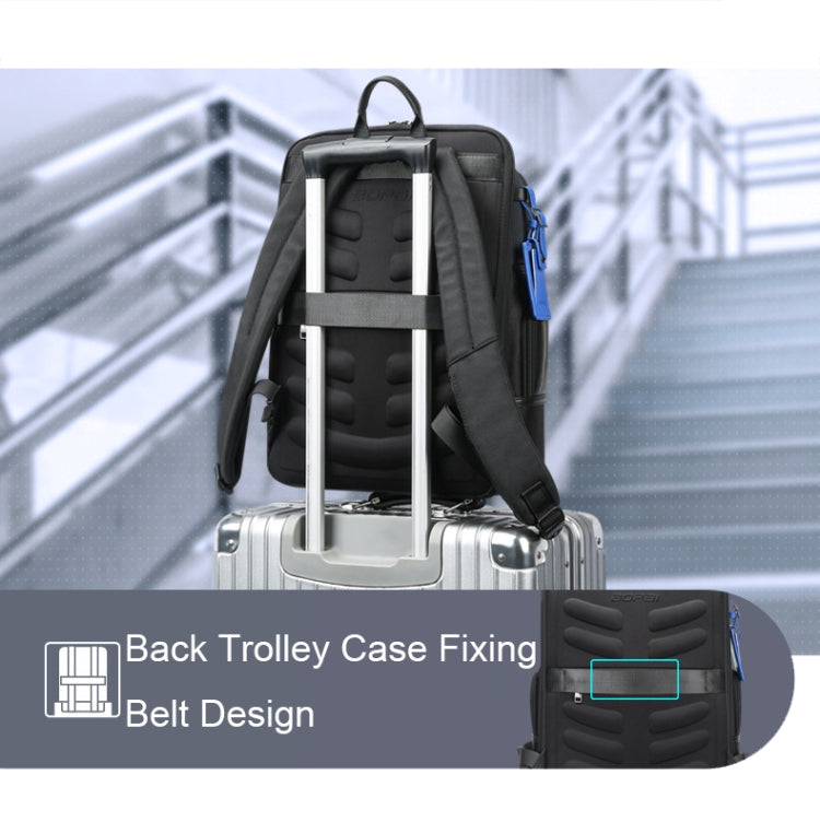 Bopai 61-121981 Multifunctional Anti-theft Laptop Business Backpack with USB Charging Hole(Navy Blue) - free shipping - PMC Jewellery - Order now!