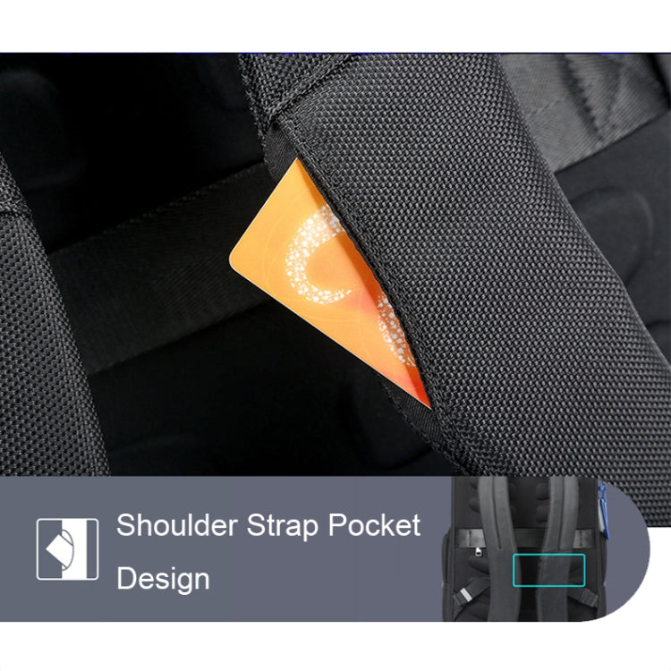 Bopai 61-121981 Multifunctional Anti-theft Laptop Business Backpack with USB Charging Hole(Navy Blue) - free shipping - PMC Jewellery - Order now!