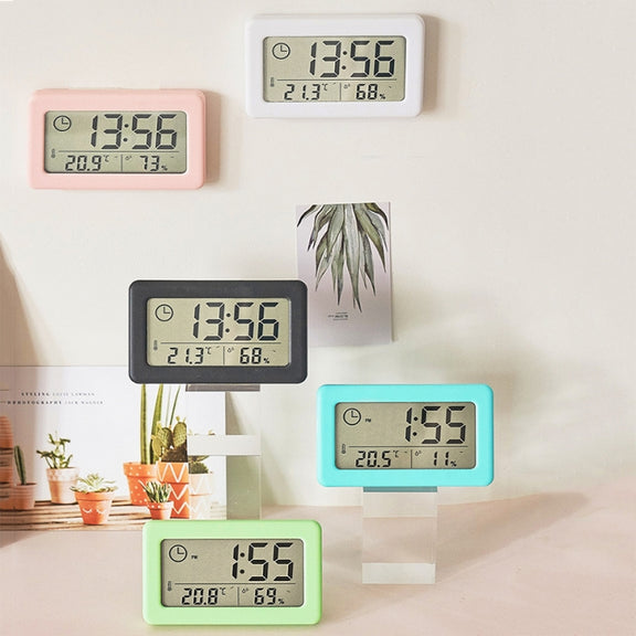 YD005 Mini Light and Thin LCD Screen Temperature/Humidity Meter Electronic Clock(Blue)