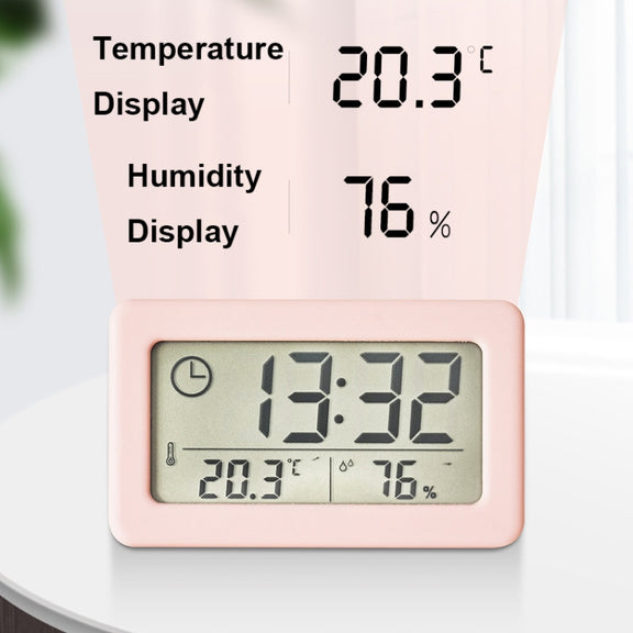 YD005 Mini Light and Thin LCD Screen Temperature/Humidity Meter Electronic Clock(Blue)