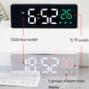 0715 Voice-activated LED Mute Date Temperature Display Electronic Clock(Black Surface Green Light)