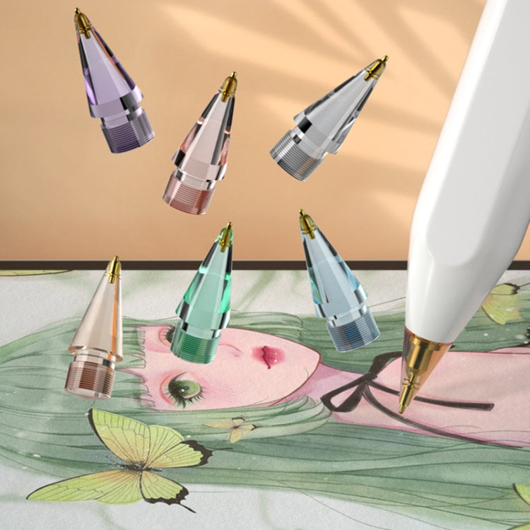 For Apple Pencil 1/2 2pcs Stylus Transparent Replacement Needle Nib, Spec: Round (Blue) - Pencil Accessories by PMc TechLife | Online Shopping South Africa | PMc TechLife | Buy Now Pay Later Mobicred