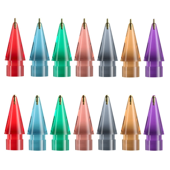 For Apple Pencil 1/2 2pcs Stylus Transparent Replacement Needle Nib, Spec: Round (Pink)