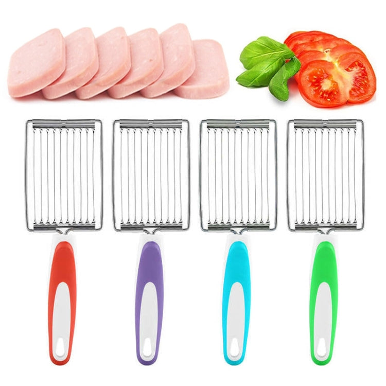 Tomato Luncheon Meat Slicer Non-slip Stainless Steel Fruit Cutter(Blue) - free shipping - PMC TechLife - Order now!
