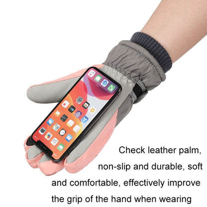 1 Pair Winter Fleece Thickened Warm And Windproof Outdoor Riding Motorcycle Gloves, Size: Free Code(Pink + Blue) - Full Finger Gloves by PMC Jewellery | Online Shopping South Africa | PMC Jewellery | Buy Now Pay Later Mobicred