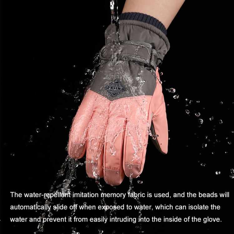 1 Pair Winter Fleece Thickened Warm And Windproof Outdoor Riding Motorcycle Gloves, Size: Free Code(Pink + Blue) - Full Finger Gloves by PMC Jewellery | Online Shopping South Africa | PMC Jewellery | Buy Now Pay Later Mobicred