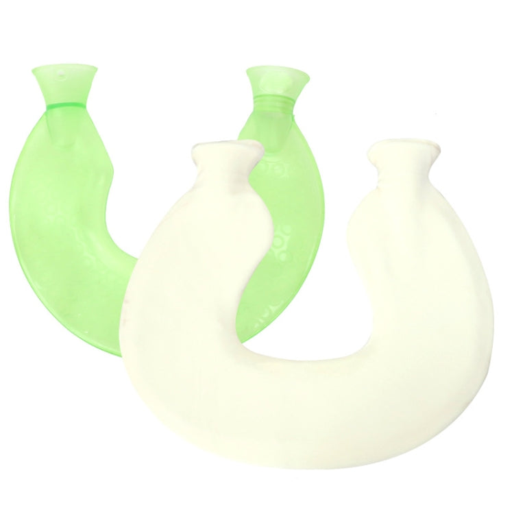 U-shaped PVC Hot Compress Shoulder And Neck Explosion-proof Water Injection Hot Water Bag(Green Beige Crystal) - free shipping - PMC TechLife - Order now!