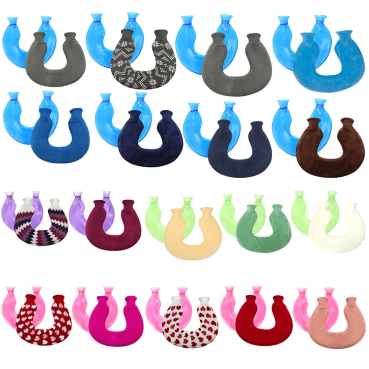 U-shaped PVC Hot Compress Shoulder And Neck Explosion-proof Water Injection Hot Water Bag(Blue + Lake Blue Crystal) - Hot Water Bags by PMC TechLife | Online Shopping South Africa | PMC TechLife | Buy Now Pay Later Mobicred