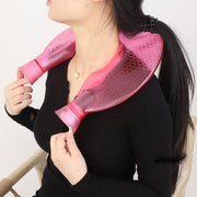 U-shaped PVC Hot Compress Shoulder And Neck Explosion-proof Water Injection Hot Water Bag(Green Beige Crystal)