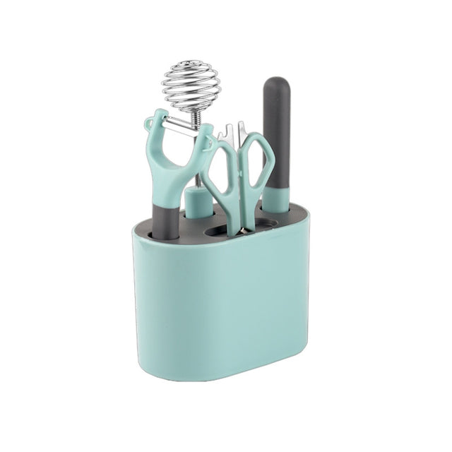5 PCS / Set Stainless Steel Peeler Kitchen Gadgets Set With Storage Holder