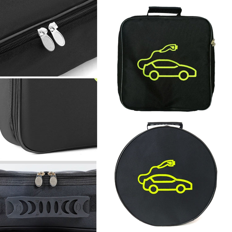 Car Charging Cable Storage Bag Carry Bag For Electric Vehicle Charger Plugs,Spec: Square With Logo