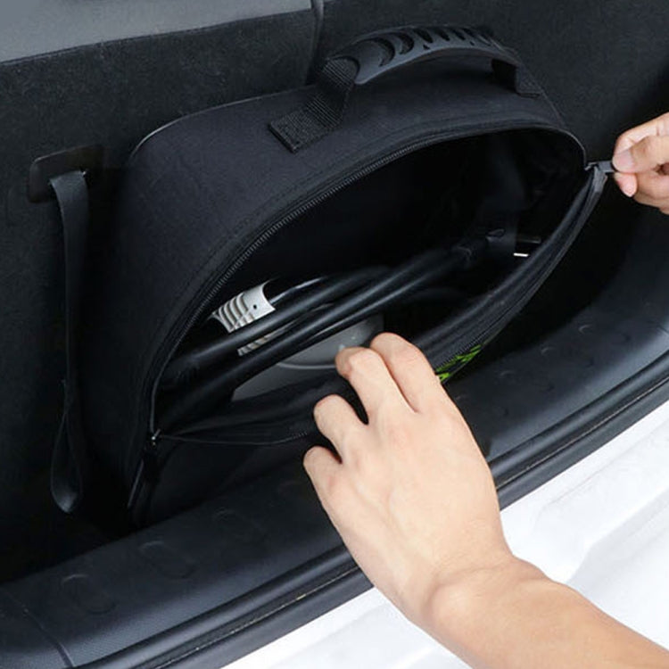 Car Charging Cable Storage Bag Carry Bag For Electric Vehicle Charger Plugs,Spec: Square With Logo