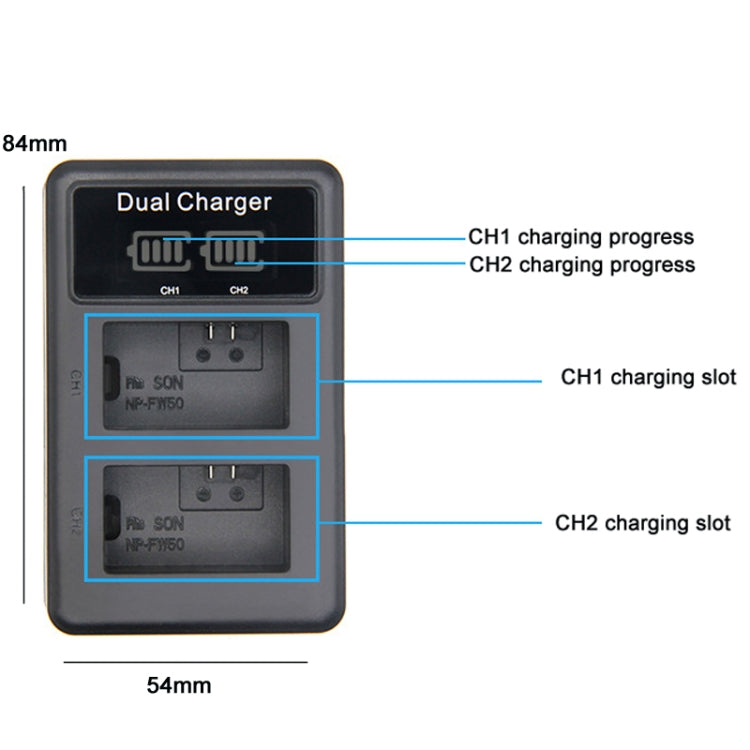 FW50 Vertical Dual Charge SLR Camera Battery Charger - free shipping - PMC Jewellery - Order now!