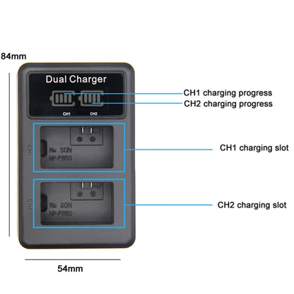 FW50 Vertical Dual Charge SLR Camera Battery Charger - free shipping - PMC Jewellery - Order now!