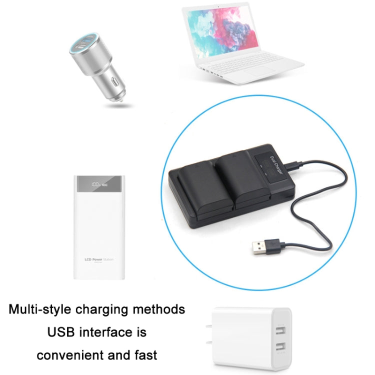 LP-E6 SLR Camera Vertical Dual Battery Charger - Battery USB Charger by PMC Jewellery | Online Shopping South Africa | PMC Jewellery | Buy Now Pay Later Mobicred