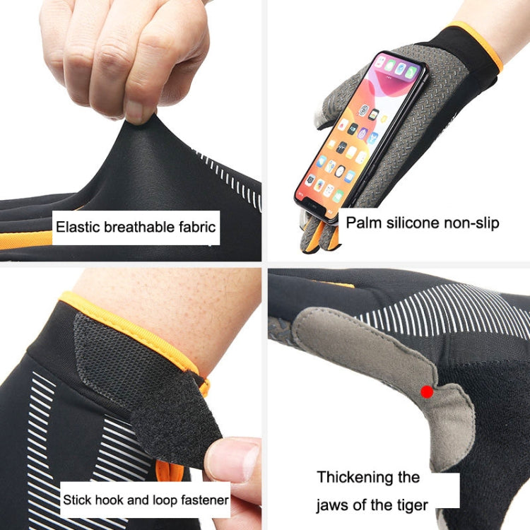 1 Pair QX0002 Sports Sunscreen Touch Screen Non-slip Wear Resistant Shock Absorbing Cycling Gloves, Size: L(Blue) - free shipping - PMC TechLife - Order now!