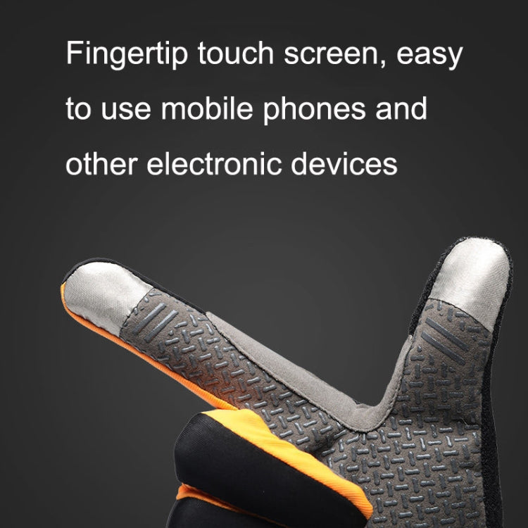 1 Pair QX0002 Sports Sunscreen Touch Screen Non-slip Wear Resistant Shock Absorbing Cycling Gloves, Size: L(Orange) - Cycling Gloves by PMC TechLife | Online Shopping South Africa | PMC TechLife | Buy Now Pay Later Mobicred