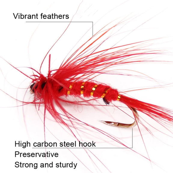 72 PCS / Set Bionic Fly Hook Lure Bait Hook Fishing Gear